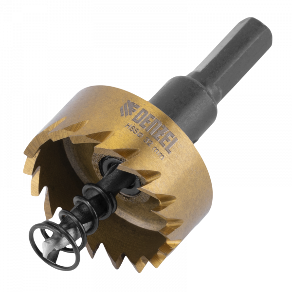 Коронка по металлу DENZEL 724109, 32 мм, HSS, нитридтитановое покрытие