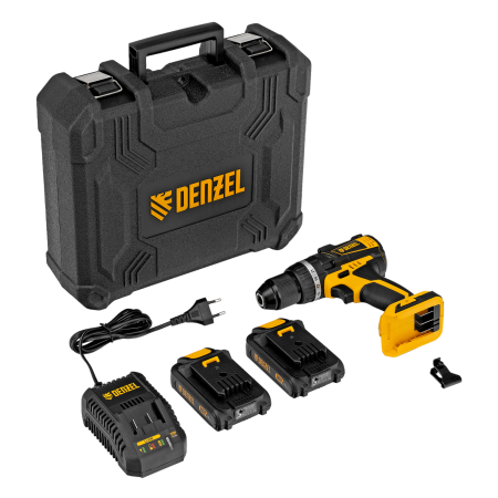 Дрель-шуруповерт аккумуляторная ударная бесщет DENZEL CIDB-IB-18-02, Li-Ion, 18 В, 2 акк.