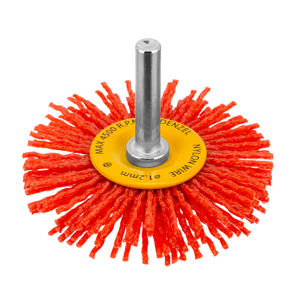 Щетка для дрели DENZEL, 65 мм, Плоская, со шпилькой, нейлоновая щетина