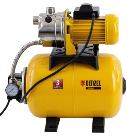 Насосная станция DENZEL PS1000Х, 1000 Вт, 3500 л/ч, ресивер 24 л, высота подъема 44 м