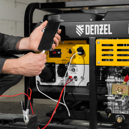 Генератор дизельный DENZEL DES-55, 5,5 кВт, 230 В, 11 л, ручной стартер