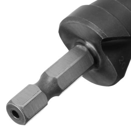 Сверло ступенчатое DENZEL 4-6-8-10-12-14-16-18-20 мм, Р6М5, 6-гр. хвостовик