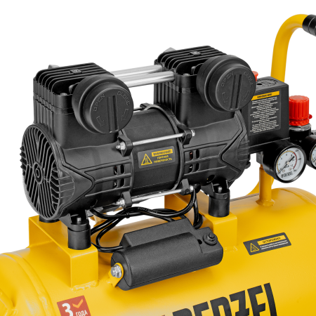 Компрессор безмасл. малошумный DENZEL DLP-950/24, 950Вт,24 л, 2850 об/мин, 170 л/мин