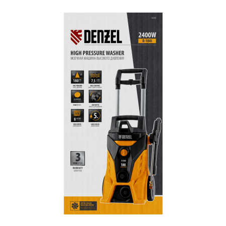 Мойка высокого давления DENZEL R-180i, 2400 Вт, 180 бар, 7.5 л/мин
