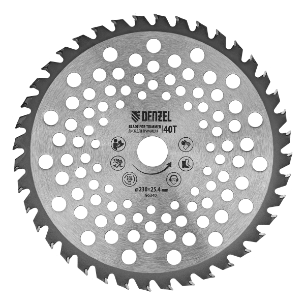 Диск для триммера DENZEL 96340 230 x 25.4 мм, толщина 1.3 мм, 40 зубьев