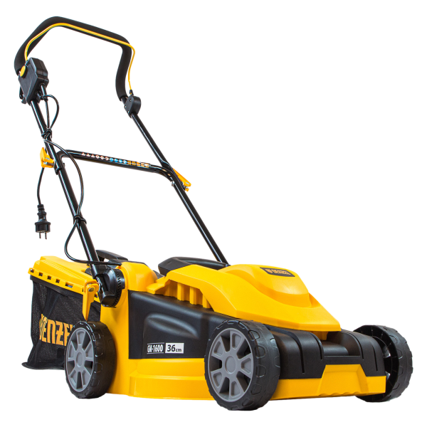Газонокосилка электрическая DENZEL GM-1600, 1600 Вт, ширина 36 см, 3 уровня, 35 л