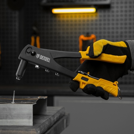 Заклепочник ручной DENZEL 255 мм, заклепки 2,4-3,2-4,0-4,8 мм