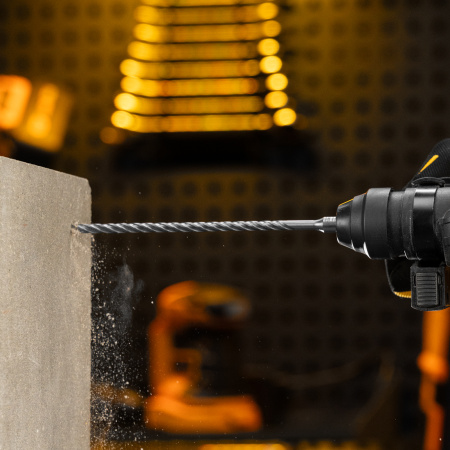 Бур по бетону DENZEL, цельная крестовая пластина, 6x215 мм, SDS PLUS