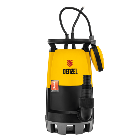 Дренажный насос DENZEL DP450S для чистой и грязной воды, 450 Вт, напор 6 м, 12000 л/ч