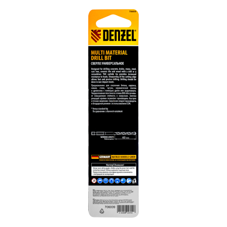 Сверло универсальное DENZEL, Multi cut, 10 мм