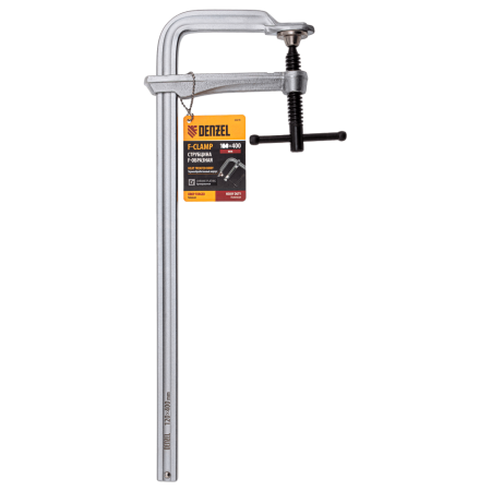 Струбцина DENZEL F-образная, 120x400мм, кованая