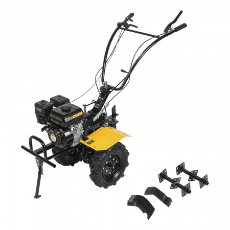 Мотоблок DPT-270X, 7 л.с., диск.сцеп, шир 90 см, глуб 35 см,фрез 3х4,ВОМ,скор 2В/1Н,кол 8" Denzel