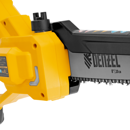Цепная мини-пила аккумуляторная бесщеточная DENZEL СCS-200BL, шина 200 мм, Li-Ion, 20 В