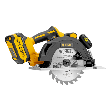 Пила циркулярная аккумуляторная бесщет. DENZEL CCSH-BL-20-185, 185 мм, Li-Ion, 20 В