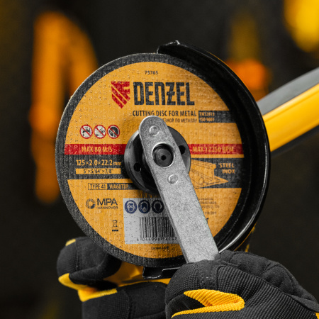 Круг отрезной по металлу DENZEL, 125 х 2,0 х 22,2 мм, WA60TBF