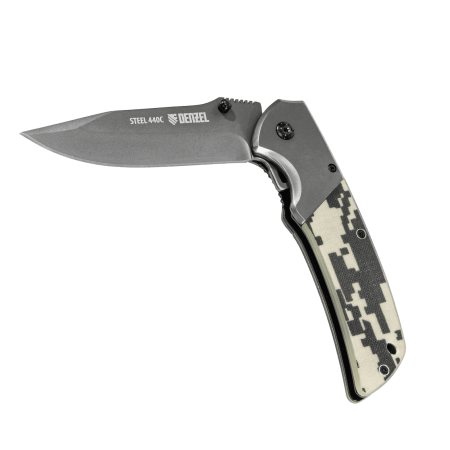 Нож складной DENZEL многоцелевой, системы Liner-Lock, с накладкой G10 на классической рукоятке