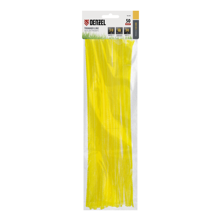 Леска для триммера DENZEL Flex Сord 96104, 3 мм x 30 см, зубчатый квадрат, 50 шт.