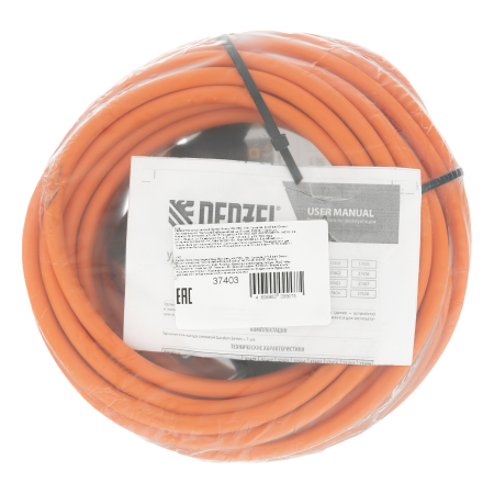 Удлинитель-шнур силовой Garden Series DENZEL, б/з, ПВС, 10м, 1 розетка, 2 x 1,5 мм