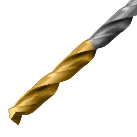 Набор сверл по металлу DENZEL, 1-10 мм, Р6М5-TiN, Golden Tip, 19 шт