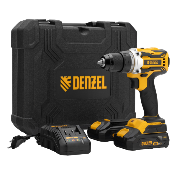 Дрель-шуруповерт аккумуляторная, бесщет. DENZEL BLDL-18-02 Li-Ion, 18 В