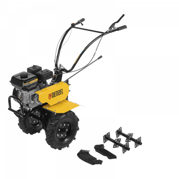 Мотоблок DPT-270, 7 л.с., ремен.сцеп, шир 85 см, глуб 35 см,фрез 3х4,ШОМ,скор 2В/1Н,кол 8" Denzel