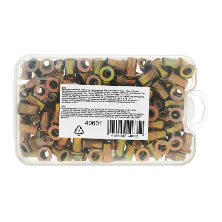 Заклепки резьбовые DENZEL стальные, оцинкованные, М4, пластиковый кейс, 140 шт.