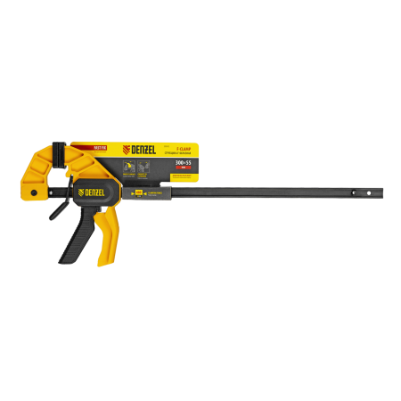 Струбцина DENZEL F-образная, быстрозажимная, 300 х 55 мм, усиленный нейлоновый корпус