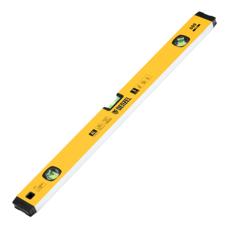 Уровень алюминиевый DENZEL магнит., фрезерованный, 3 глазка (1 зеркал.), 0,5 мм/м, 600 мм