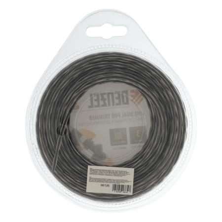 Леска для триммера DENZEL Extra cord 96126, 3 мм x 15 м, квадратная, двухкомпонентная