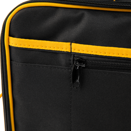 Сумка для инструмента DENZEL 400х170х300 мм, 3 отделения, 28 карманов, наплечный ремень