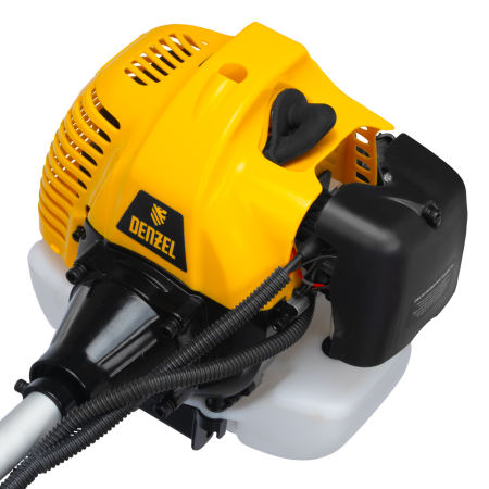 Триммер бензиновый DENZEL DT-52E, 52 см3, неразъемная штанга, электростартер, состоит из 2 частей