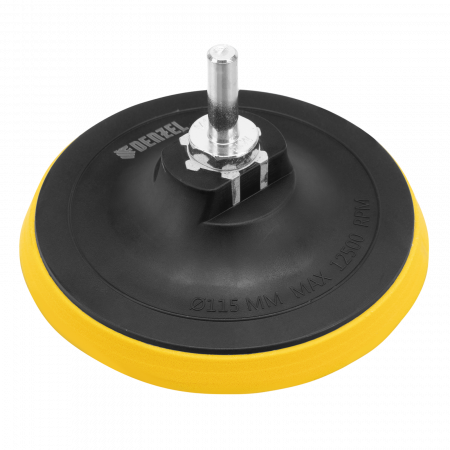 Тарелка опорная для дрели и УШМ DENZEL с липучкой, 115 мм, стандартная, с адаптером c М14 на d8