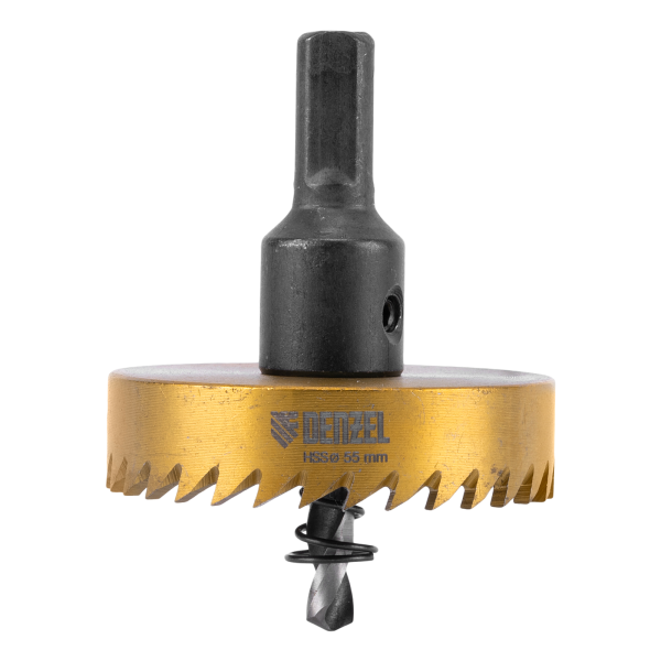 Коронка по металлу DENZEL 724118, 55 мм, HSS, нитридтитановое покрытие