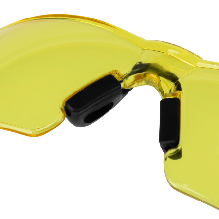 Очки защитные DENZEL открытые, поликарбонатные, желтая линза, 2х комп.дужки