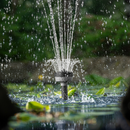 Насос фонтанный DENZEL FNP90-39, 92 Вт, подъем 3,9 м, 3200 л/ч, колокольчик/каскад/гейзер