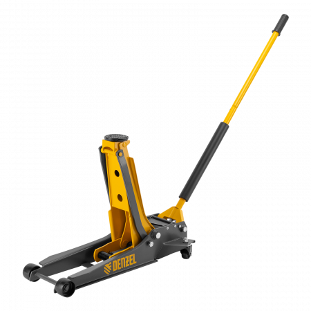 Домкрат гидравлический подкатной DENZEL 3 т, 85-610 мм, быстрый подъем, низ. подхват, проф, SUV