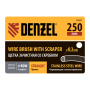 Щетка зачистная 4-х рядная DENZEL, проволока из нержавеющей стали с деревянной ручкой скребок, EFP