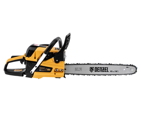 Пила цепная бензиновая DENZEL DS-5218, шина 45 см, 52 см3, 3 л.с, шаг 0,325, 72 звена
