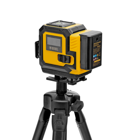Лазерный уровень мультипризменный DENZEL DLV-360-3T, 30 м, зеленый луч, Li-Ion 2,4 Aч, штатив Лазерный уровень мультипризменный DENZEL DLV-360-3T, 30 м, зеленый луч, Li-Ion 2,4 Aч, штатив