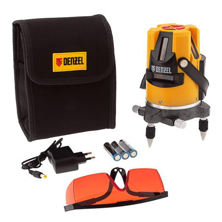 Лазерный уровень DENZEL LX3, 10 м, ± 0.3 мм/1 м, 635 нм, резьба 5/8 дюйм