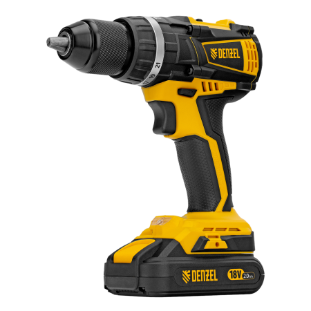 Дрель-шуруповерт аккумуляторная ударная бесщет DENZEL CIDB-IB-18-02, Li-Ion, 18 В, 2 акк.