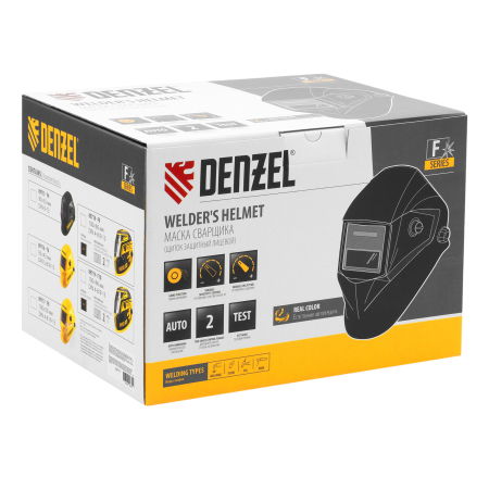 Щиток защитный лицевой DENZEL (маска сварщика) F8, см. окно 100х50, Real Color, DIN4/5-8/9-13