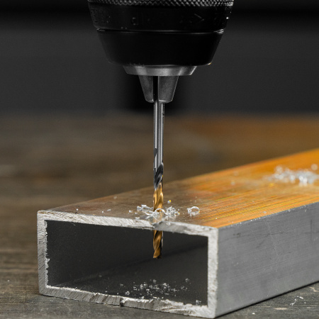 Сверло спиральное по металлу DENZEL 3 x 61 мм, Р6М5, Golden Tip, многогранная заточка, 2шт.