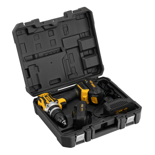 Дрель-шуруповерт аккумуляторная ударная бесщет DENZEL CIDB-18-02, Li-Ion, 18 В