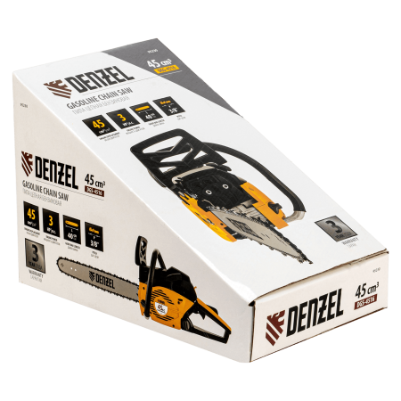 Пила цепная бензиновая DENZEL DGS-4516, шина 40 см, 3 л.с, шаг 3/8, 57 звеньев
