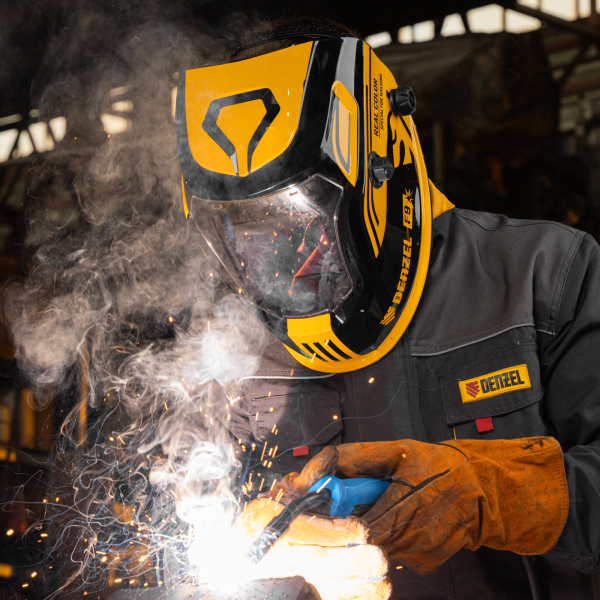 Щиток защитный лицевой DENZEL (маска сварщика) F9, см. окно 100x60, Real Color, DIN 4-8/9-13