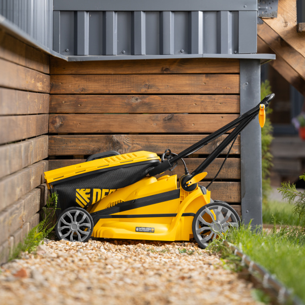 Газонокосилка электрическая DENZEL GMC-2000, шир. 44см, 2000 Вт, 6 уров., травосб. 45 л