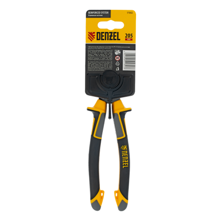 Плоскогубцы комбинированные DENZEL 205 мм, трехкомпонентные рукоятки