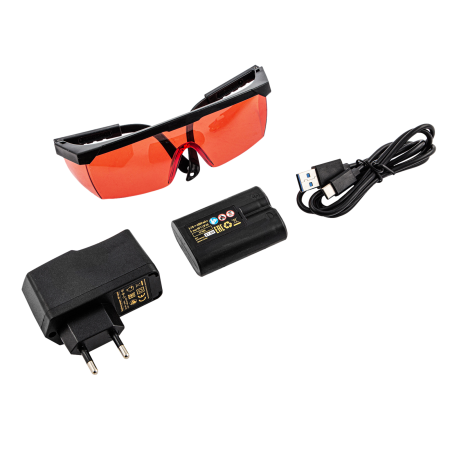 Лазерный уровень DENZEL LX 360-3 Red, 30 м, 635 нм, Li 2800 мАч, 5/8 дюйм