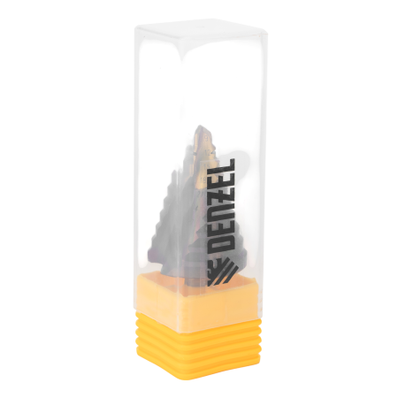 Сверло ступенчатое DENZEL, 9-12-15-18-21-24-27-30-33-36 мм, Р6М5К5, 6-гр. хвостовик